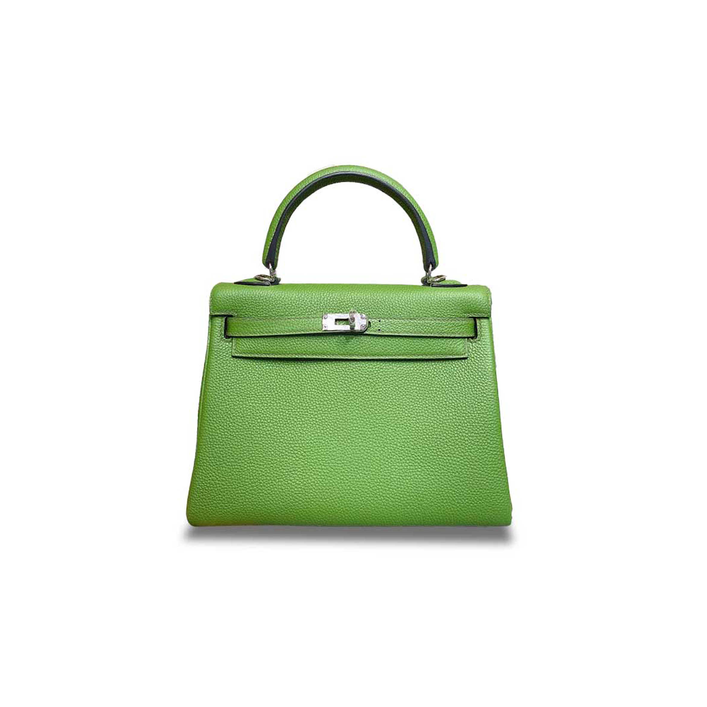 H**mes kelly 25 togo forest green silver buckle (25*17*7cm)